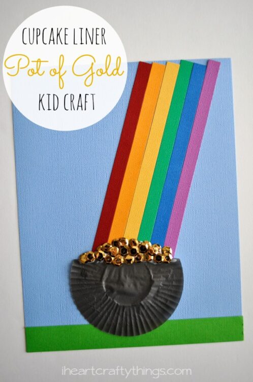 Cupcake Liner Pot of Gold Kid Craft
