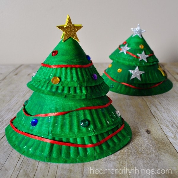 paper plate christmas tree craft 5
