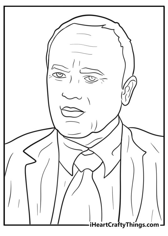 Creed Bratton looking confused coloring page